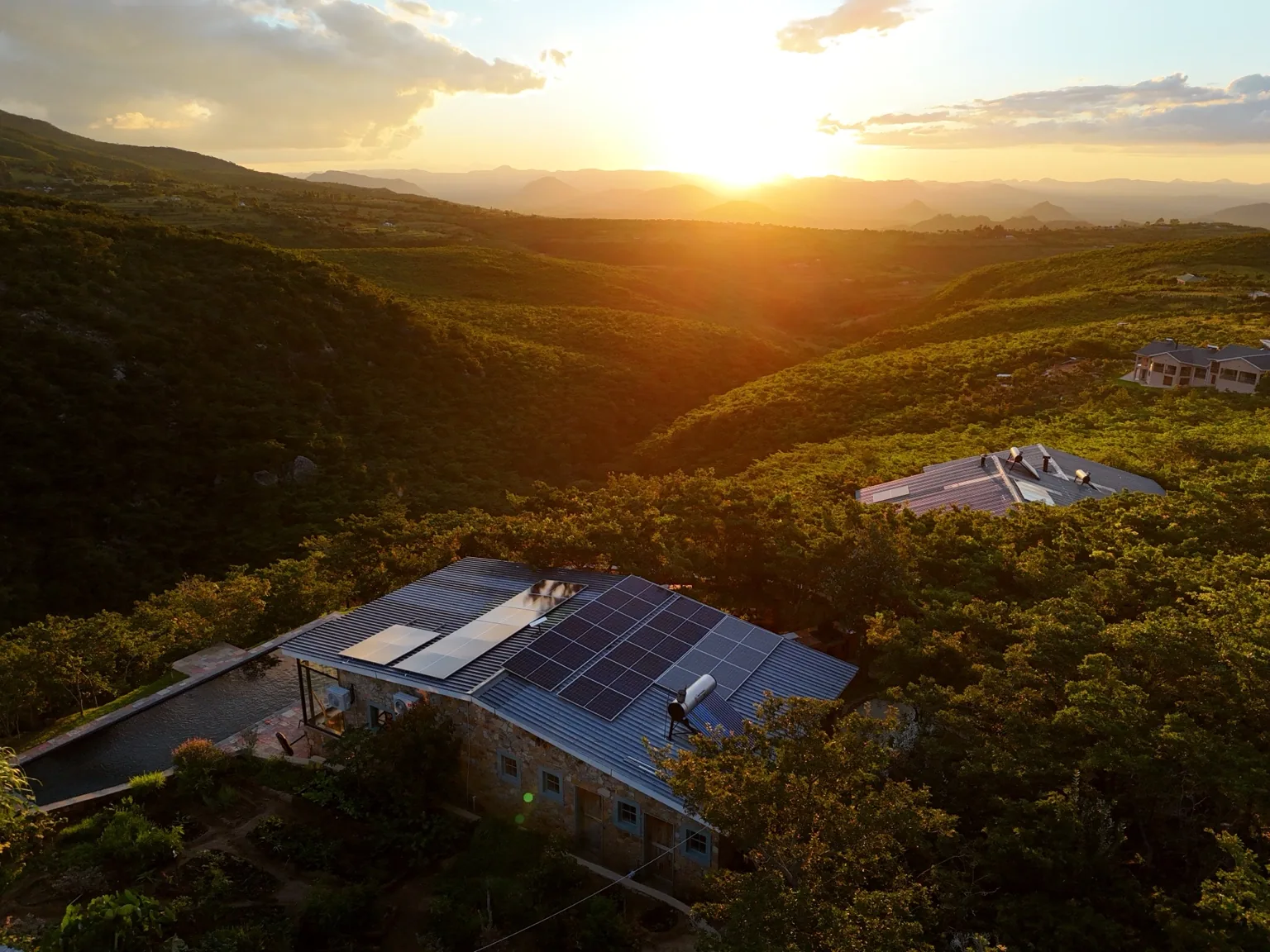 Sunset over Zumbane and the valley